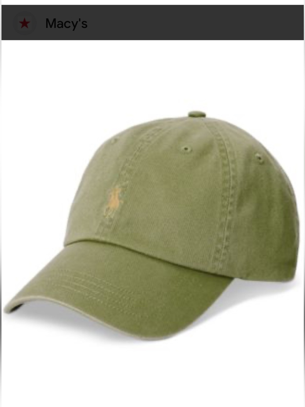 Polo ralph Lauren The Iconic Cotton Chino Ball Cap
COLOR Canopy Olive